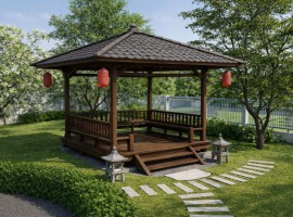 Chòi gỗ kiểu Nhật sân vườn | Thi công trọn gói – Nhà Gỗ An Phú